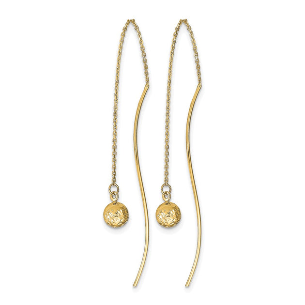 Diamond2Deal Threader Earrings Yellow Gold 3