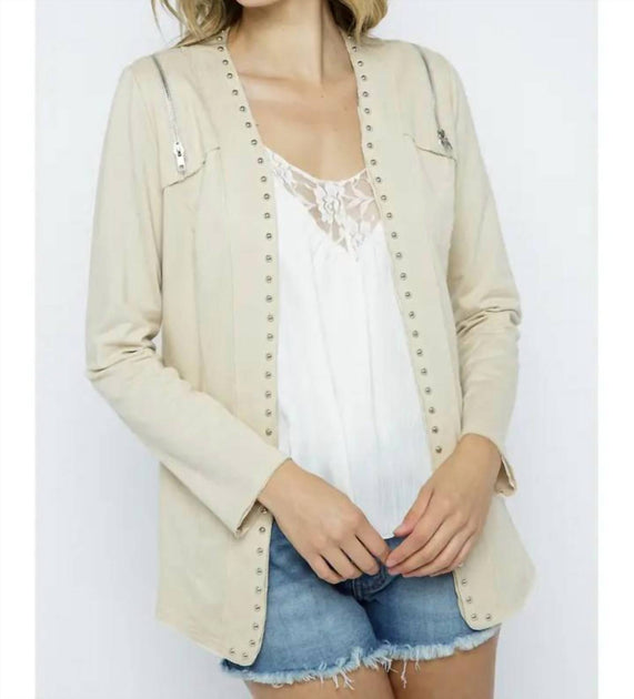 VOCAL APPAREL Stud Jacket Beige Medium 2
