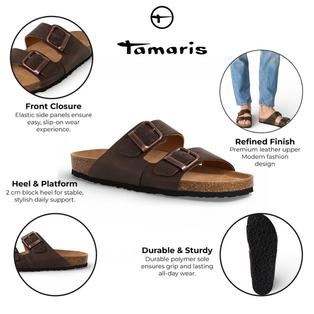Tamaris Slip-On Footbed Sandals Brown 46 6