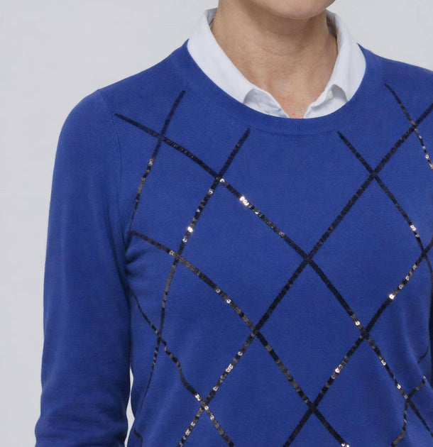 J'Envie Eli Mayfair Argyle Pull Bleu Grand 3