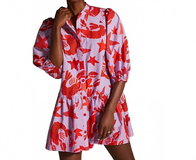 Farm Rio Robe Mini Lobster Sky Multi XSmall 3