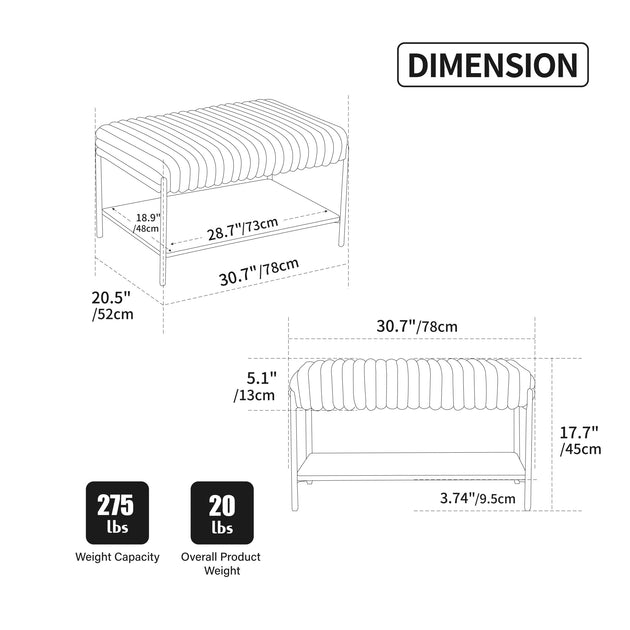 GOODSILO Upholstered Ottoman White 4