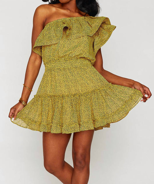 BuddyLove Sofia One Shoulder Mini Dress Green XS 2
