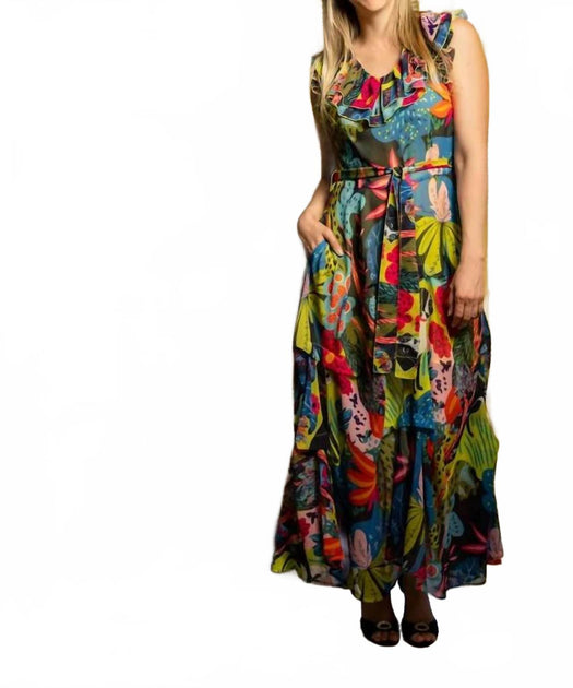 Samuel Dong Georgette Rüschenkleid Multi Large 2