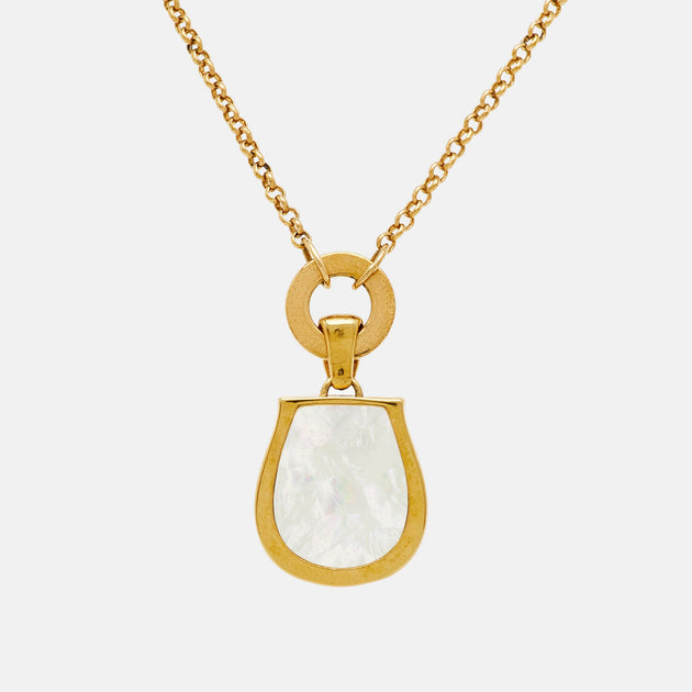 Aigner Pendant Necklace Gold Tone 2