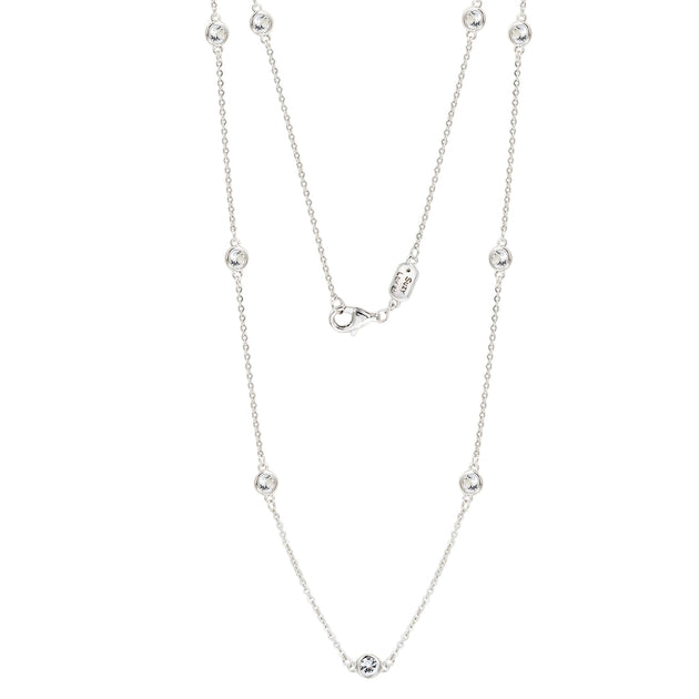 Suzy Levian Yellow Sapphire Station Necklace Blue 4