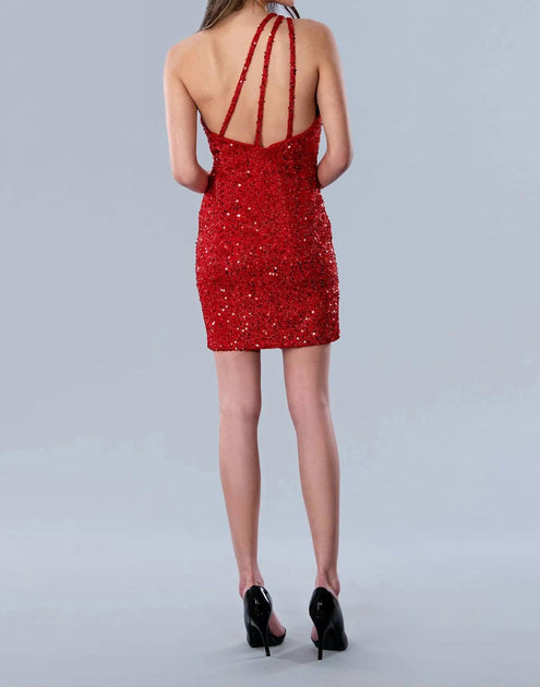 Stella Couture Sheath Mini Dress Red US 14 3