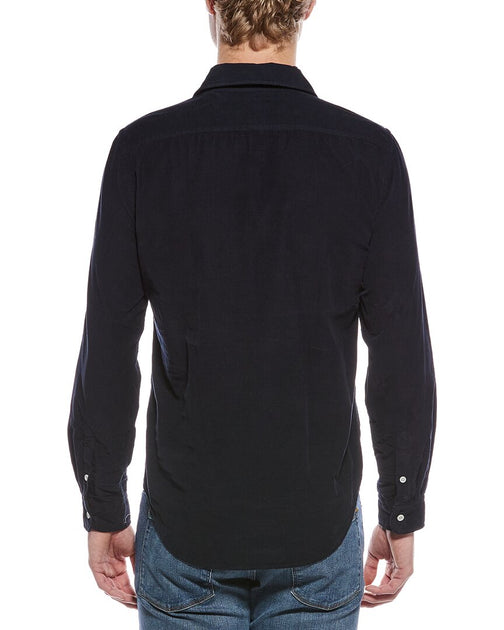 Onia Micro Cord Button Down Shirt Black Large 3