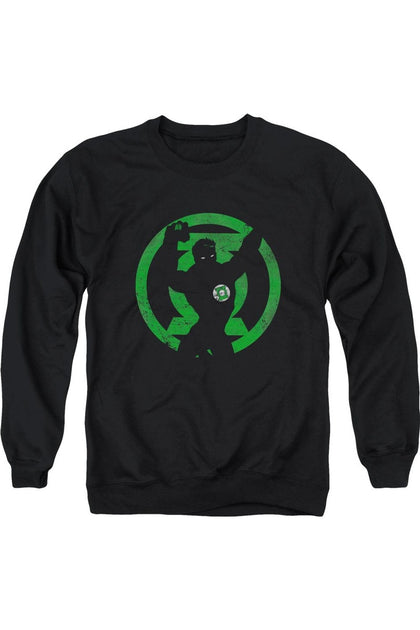 Gildan DC Comics GL Symbol Knockout Crewneck Sweatshirt Black Large 2