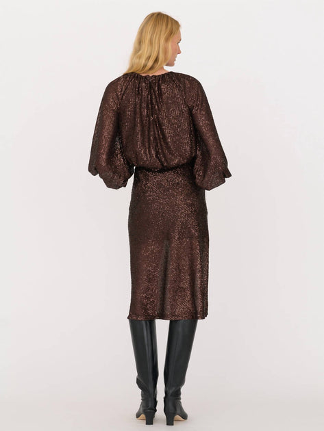 SECULAR Ava Sequin Top Brown Medium 3