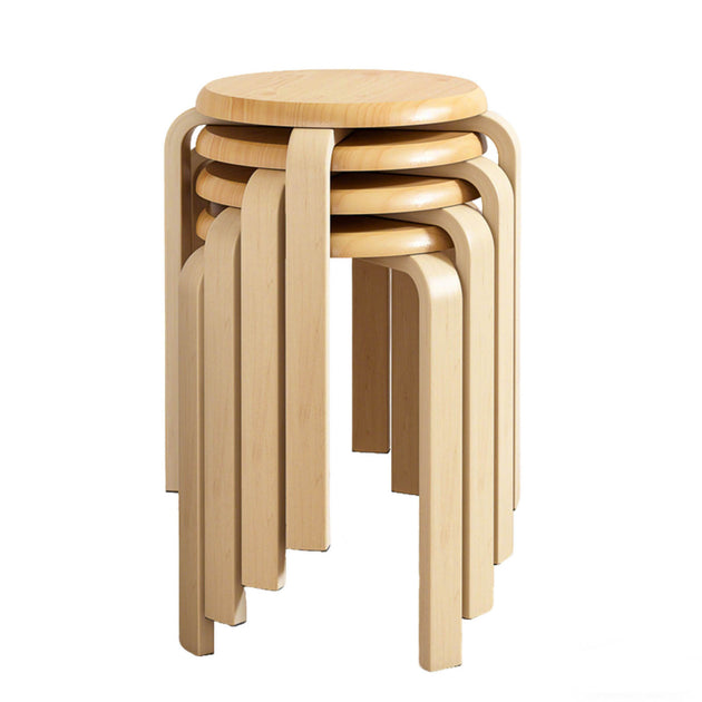 Streamdale Stackable Bentwood Stool Set of 4 Natural 2