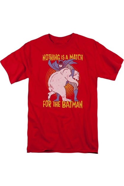 Gildan Batman Bear Wrastling T-Shirt Red XL 2