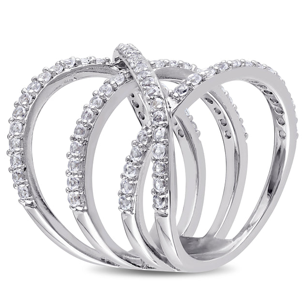 Mimi & Max Crossover Split Shank Ring Silver US 8 4