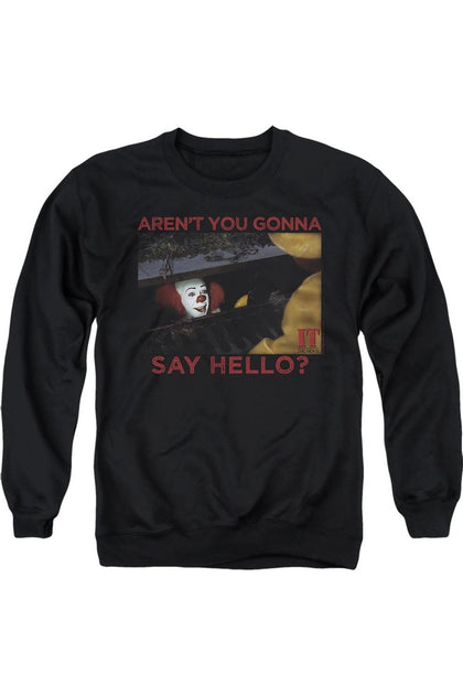 Gildan It 1990 Hello Crewneck Sweatshirt Black XLarge 2