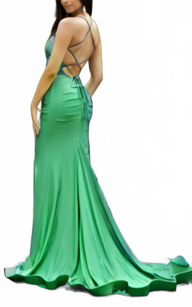 Atria Cowl Neck Jersey Gown Green Large 3