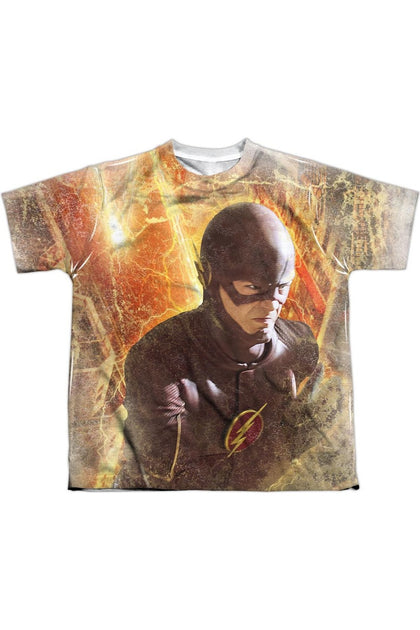 Gildan The Flash Flash Town Short Sleeve Youth Poly Crew Tee Orange XLarge 2