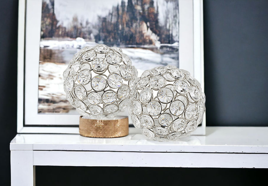Hivvago Decorative Orb Sculpture Silver 3 inch 3
