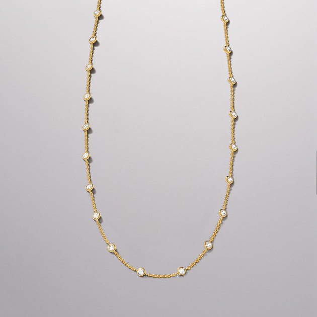 Ross-Simons Cubic Zirconia Station Necklace Multi 4