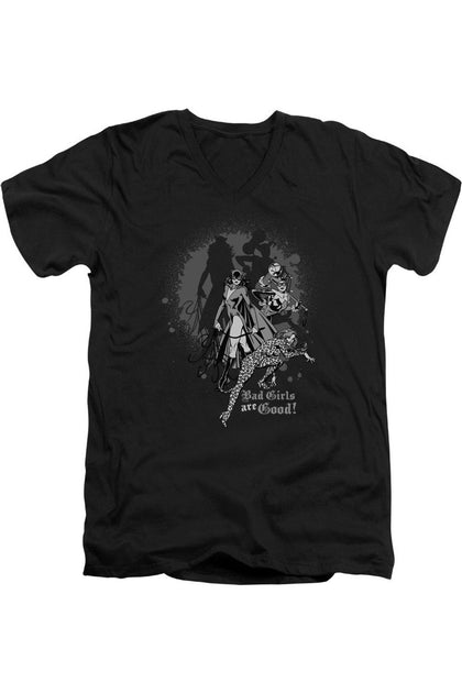 Gildan DC Comics Bad Girls Are Good V-Neck T-Shirt Black Medium 2