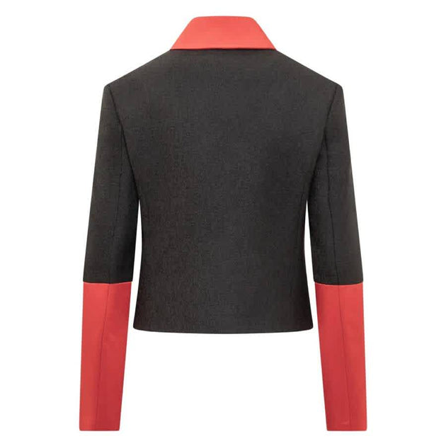 Salvatore Ferragamo Colorblock Cropped Jacket Black US 2 3