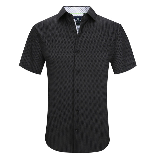 Tom Baine Slim Fit Kurzarm Hemd Schwarz Medium 2