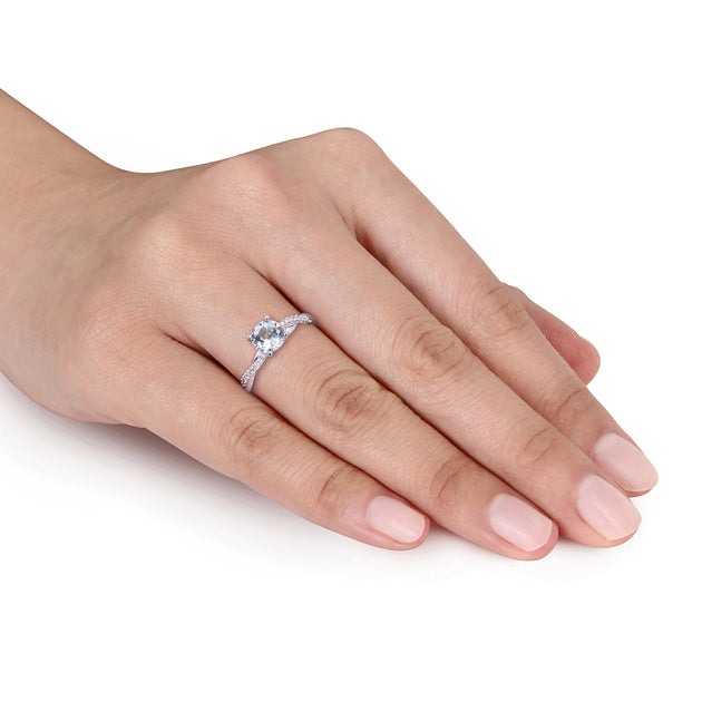 Mimi & Max Crossover Ring Blue US 5 3