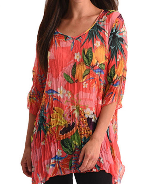 ANGEL Hawaiian Escape Tunic Pink Medium 2