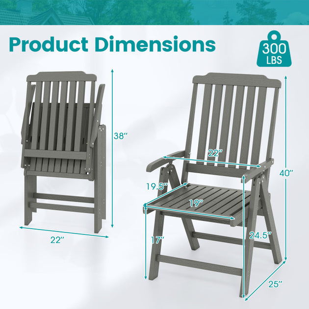 Hivvago Foldable Patio Chair HDPE 7