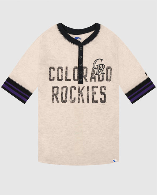 Starter Womens Colorado Rockies First Choice 3/4 Sleeve Shirt Beige Medium 2
