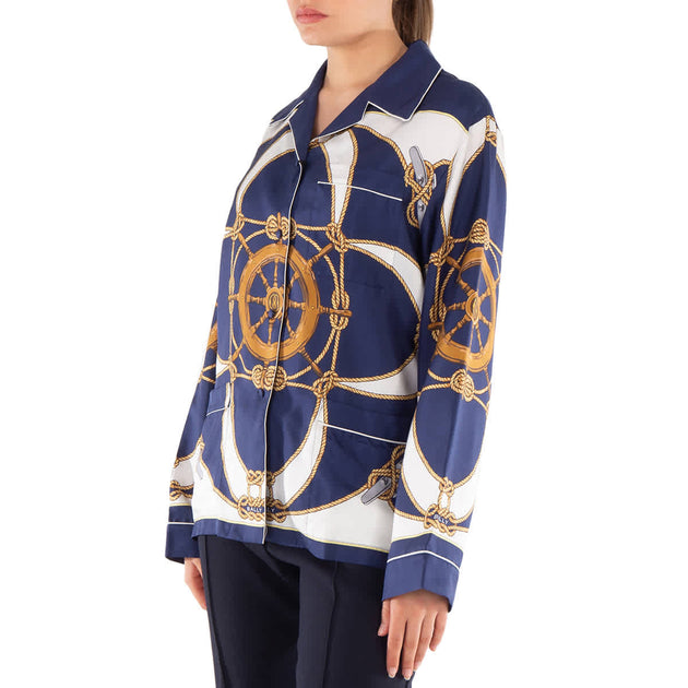 Bally Graphic-Print Notched-Collar Silk Shirt 3