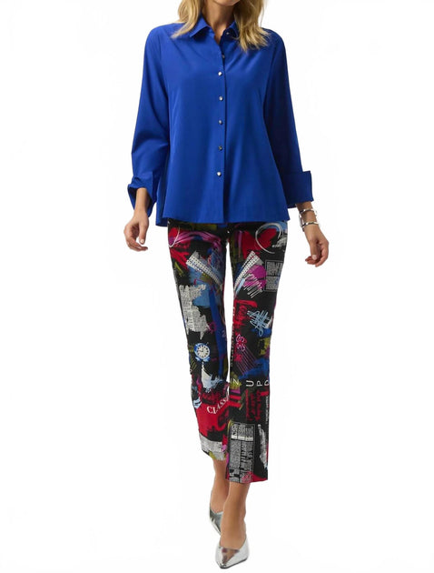 Joseph Ribkoff Boxy Shirt Blue Size XL 4