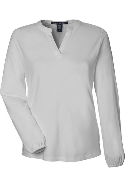 Devon & Jones Raleigh Half-Placket Knit Top White XXLarge 2