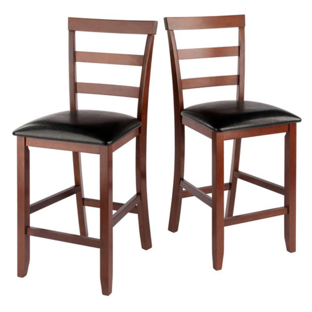 Hivvago Simone Counter Stool Set Black Walnut Set of 2 2