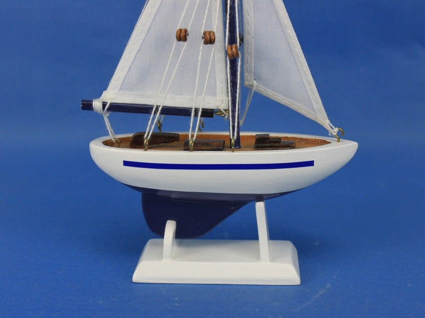 Enterprise Modell-Segelboot Dekoration Weiß/Blau 23 cm 4