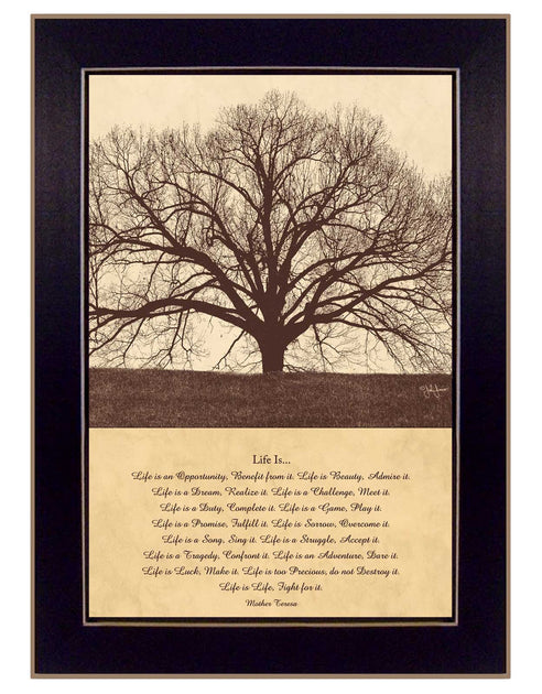 Hivvago Life Is 1 Framed Print Wall Art Black 3