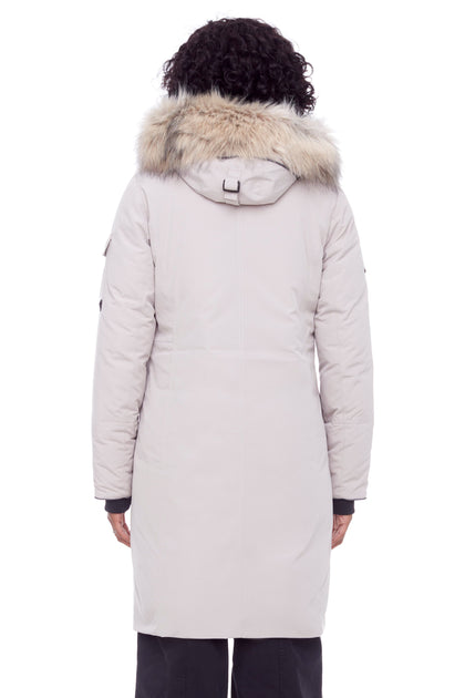 Alpine Laurentian Women's Vegan Down Recycled Long Parka Grey Small 4