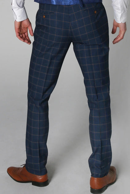 Paul Andrew Hamleys Check Trousers Blue 44 2