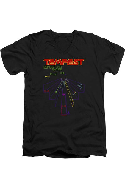 Gildan Atari Tempest V Neck T-Shirt Black XLarge 2