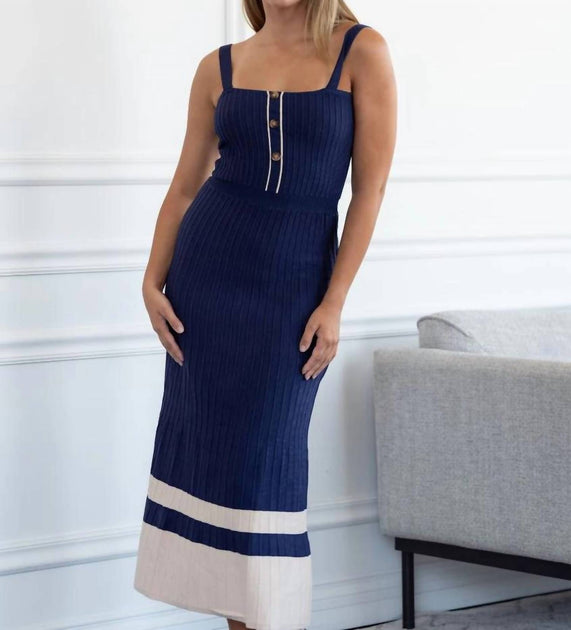 Robe longue One and Only Collective Victoria côtelée bleu Small 2