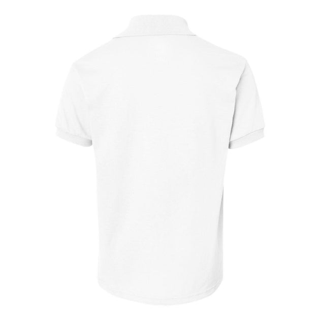 Hanes Youth Ecosmart Jersey Polo White Small 3