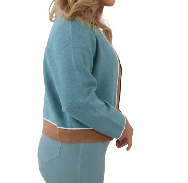 MARBLE Trim Cardigan Vert Large 3