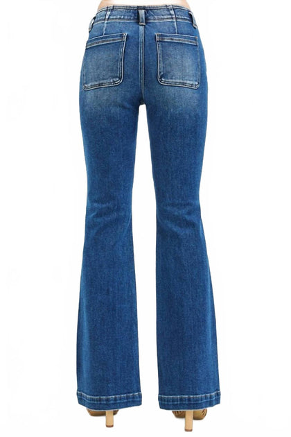 RISEN High Rise Double Button Jeans Blue 31 3
