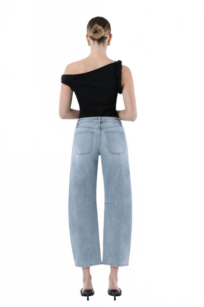 Vervet by Flying Monkey High Rise Patch Pocket Barrel Jeans Blau 29 3