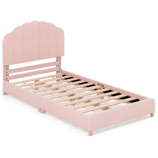 Hivvago Twin Bed Frame Pink 5