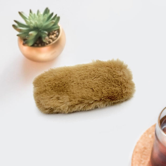 FASHNZFAB Rectangle Snap Hair Clip Brown 2
