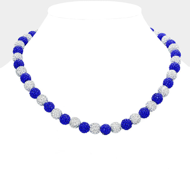 FASHNZFAB Shamballa Beaded Necklace Red 6