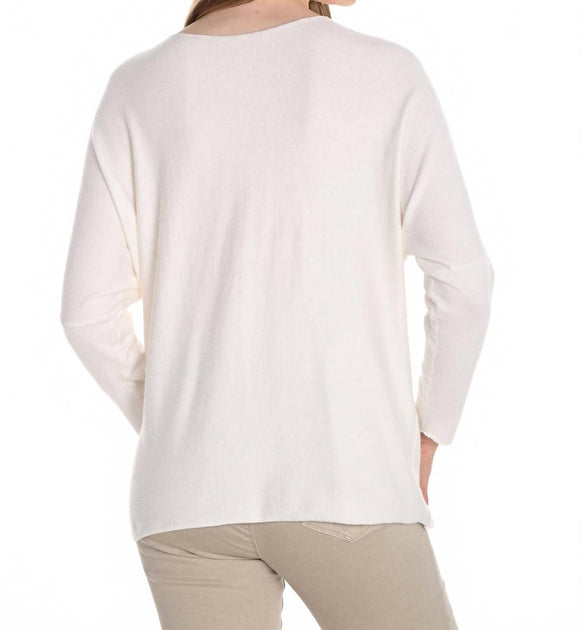 Frank Lyman 256732U Knit Top Off White Medium 4