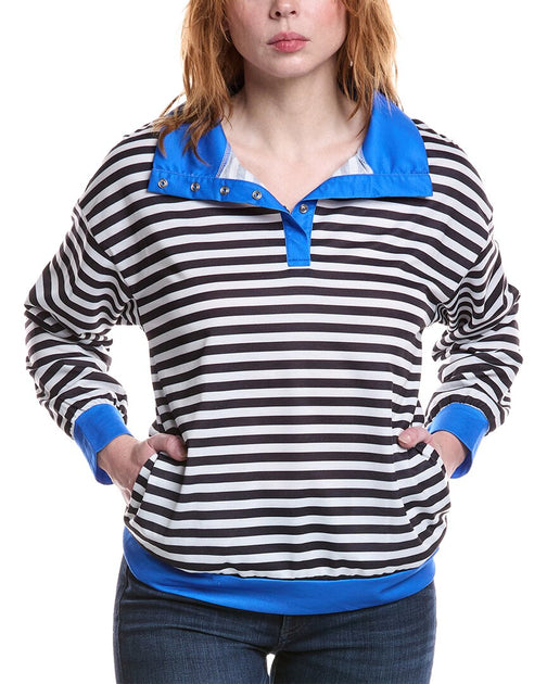 Madison Miles Sweatshirt Blue/Black Stripe Small 2