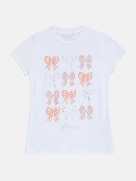 Guess Bama Crewneck Bow Tee Pink US 8 2