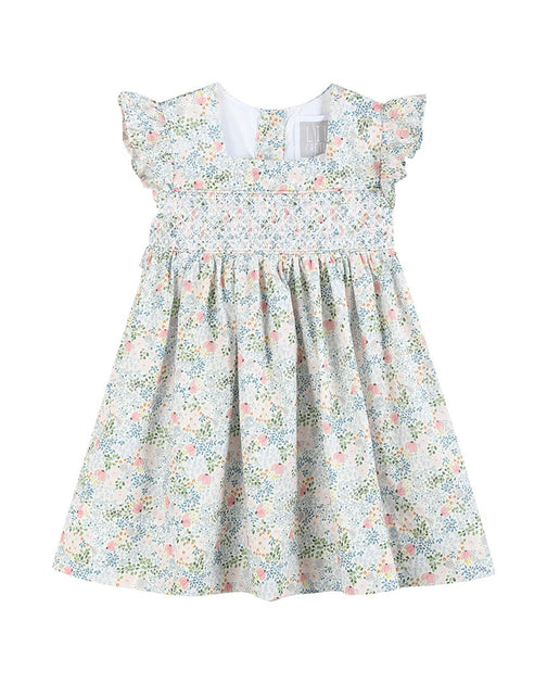 Lil Cactus Smocked Flutter Dress Pink Floral 3-6 Months 2